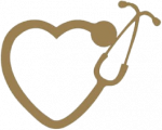 heart stethoscope gold